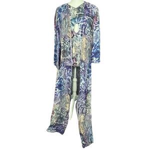 New Monif C Swimsuit w/Cover Up Plus Size 1X Havana Bandage Purple Snake Print